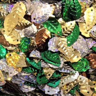 CLEARANCE Small Mixed Leaf Sequins x 10g