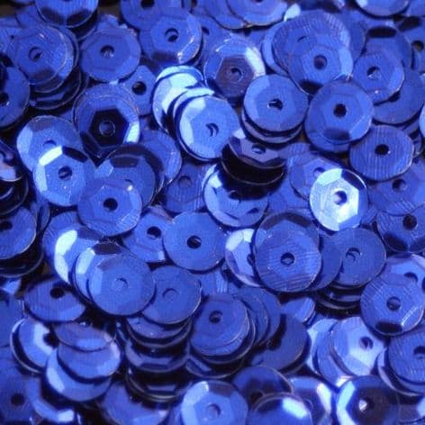 CLEARANCE Value Pack 50g 5mm Metallic Blue Semi-Cupped Sequins