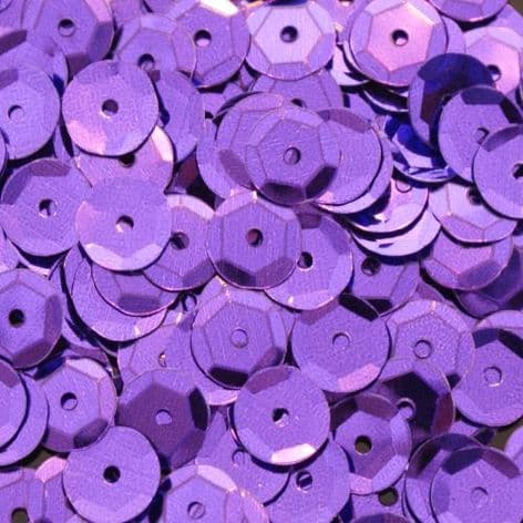 CLEARANCE Value Pack 50g 5mm Metallic Deep Purple Semi-cupped Sequins