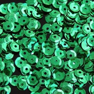CLEARANCE Value Pack 50g 5mm Metallic Green Semi-cupped Sequins
