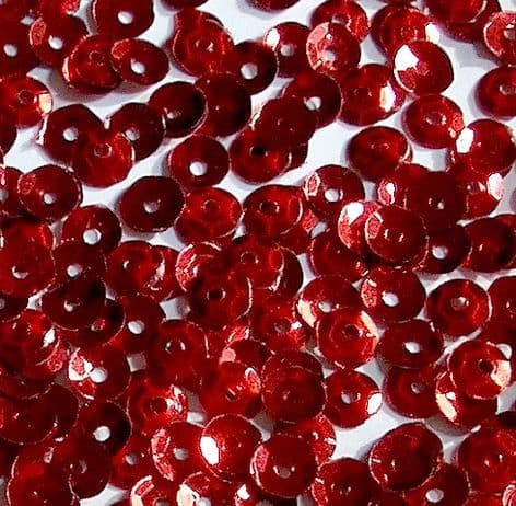 CLEARANCE Value Pack 50g 5mm Metallic Red Semi-cupped Sequins