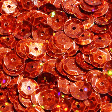CLEARANCE Value Pack 50g 8mm Hologram Orange Semi-cupped Sequins. SAVE £3.50