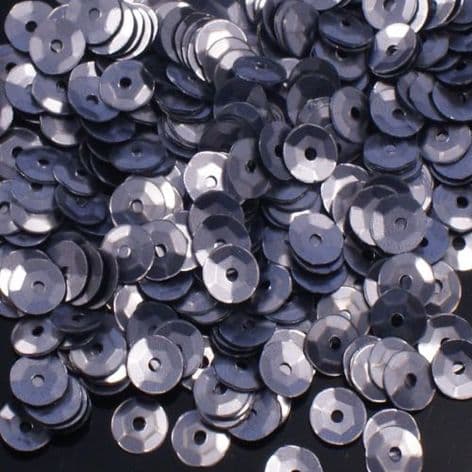 DISCONTINUED 5mm Satin Gunmetal Semi-cupped Sequins x 12.5g SAVE 50%