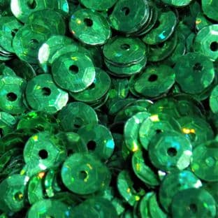 DISCONTINUED 6mm Hologram Green Semi-Cupped Sequin x 12g HALF PRICE
