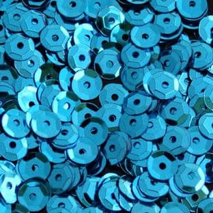 DISCONTINUES 6mm Metallic Turquoise Semi-cupped Sequins x 12g LAST FEW PACKS