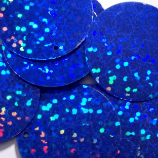 Extra Large 40mm Blue Hologram Penny Sequins x 100