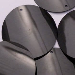 Extra Large 40mm Glossy Black Sequins x 100