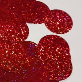 Extra Large 40mm Red Hologram Penny Sequins x 150 (1)