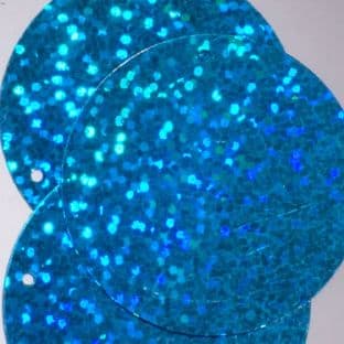 Extra Large 40mm Turquoise Hologram Penny Sequins x 150