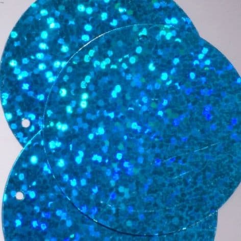 Extra Large 40mm Turquoise Hologram Penny Sequins x 150