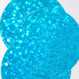 Large 25mm Hologram Turquoise Penny Sequins x 150