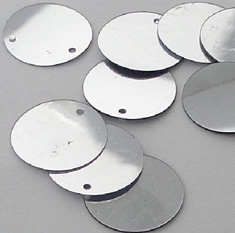Large 25mm  Metallic Silver Penny Sequins x 150