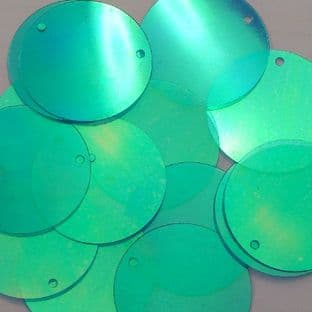 Large 30mm Iridescent Blue Green Sequins x 100