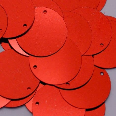Large 30mm Metallic Effect Red Disc Sequins x 100