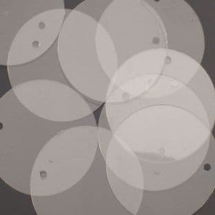 Large 30mm Semi-transparent (white) Sequins x 100