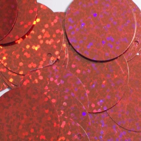 LAST PACK 10mm Hologram Red Flat Round Sequins HALF PRICE