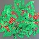 Metallic Green Holly Leaf Sequins x 100 now with round red 'berry' sequins