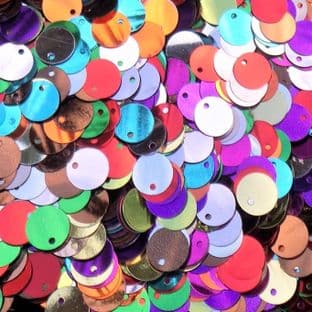 NEW 10mm Sequins Mixed Metallic Colour Pack 20g (approx 700 sequins)