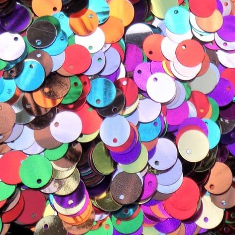 NEW Bulk Bag 10mm Sequins Mixed Metallic Colour Pack 100g