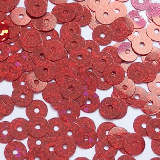 SALE 6mm Hologram Red Flat Round Sequins x 15g HALF PRICE