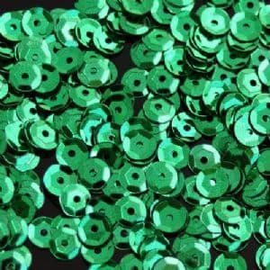 SALE 6mm Metallic Green Semi-Cupped Sequins x 12g HALF PRICE