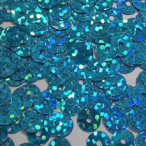 SALE Value Pack 50g 6mm Hologram Turquoise Flat Round Sequins