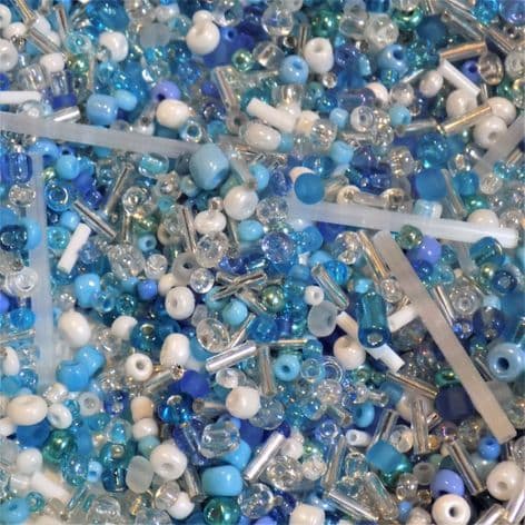 Seascape Seed and Bugle  Glass Bead Mix x 25g