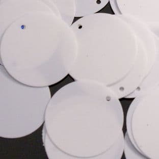 Value Pack 20mm Glossy White Flat Round Sequins x 500