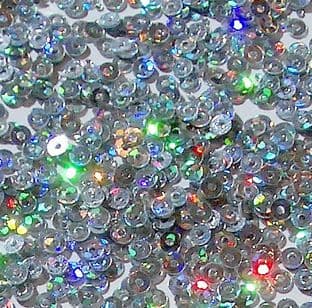 Value Pack 3mm Flat Round Hologram Silver Sequins x 20g