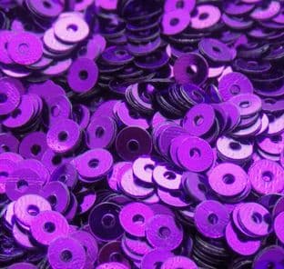 Value Pack 4mm Metallic Deep Purple Flat Round Sequins x 50g.