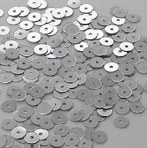 Value Pack 4mm Metallic Silver Flat Round Sequins. x 50g (1)