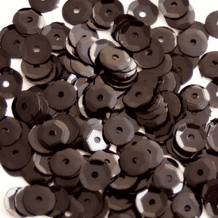 Value Pack 50g 4mm Glossy Black Semi-cupped Sequins