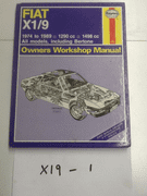 Fiat X19 Haynes Manual 1974-1989 1290cc + 1498cc