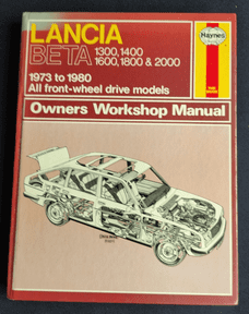 Lancia Beta 1300 1400 1600 1800 2000 FWD Haynes Owners Workshop Manual 1973-1980
