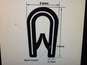 U Channel Edge Trim BLACK 5Mtrs