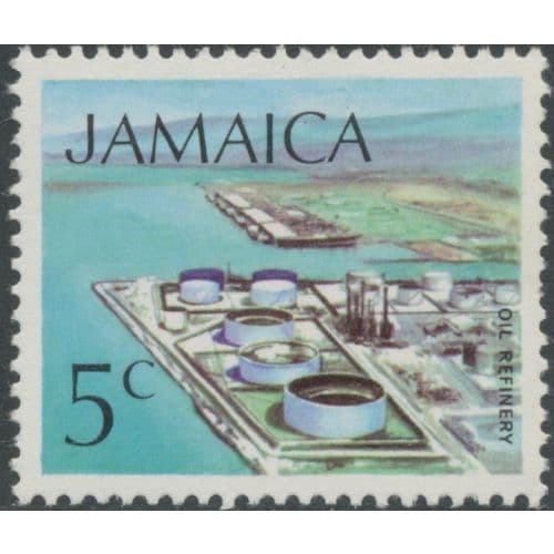 Jamaica 1972 SG348 5c. Oil Refinery