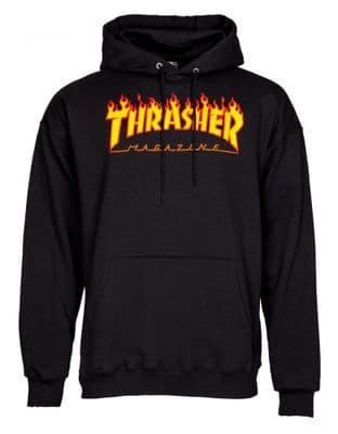Thrasher flame logo hoodie (Black)