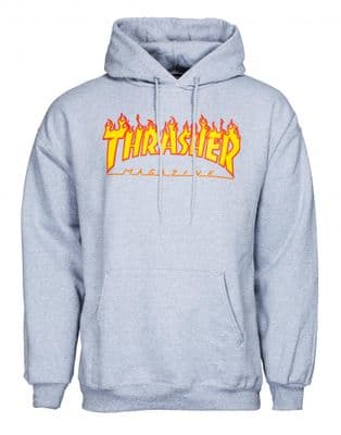 Thrasher flame logo hoodie (Grey)