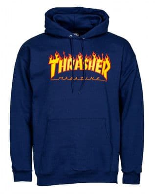 Thrasher flame logo hoodie (Navy)