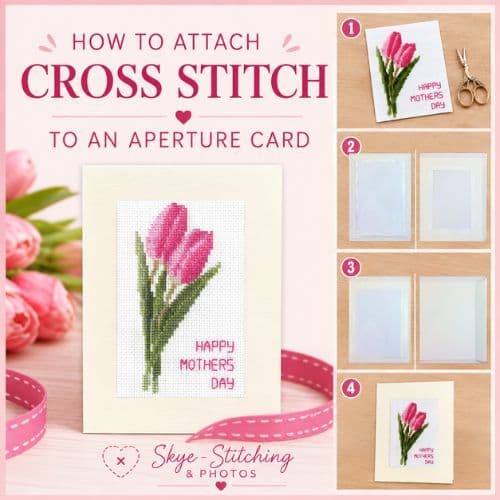 💡 How to Attach Finished Cross Stitch to an Aperture Card