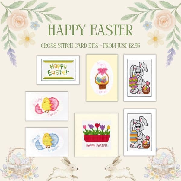 Easter Card Kits from £2.95 | Easy Cross Stitch Designs 🐣