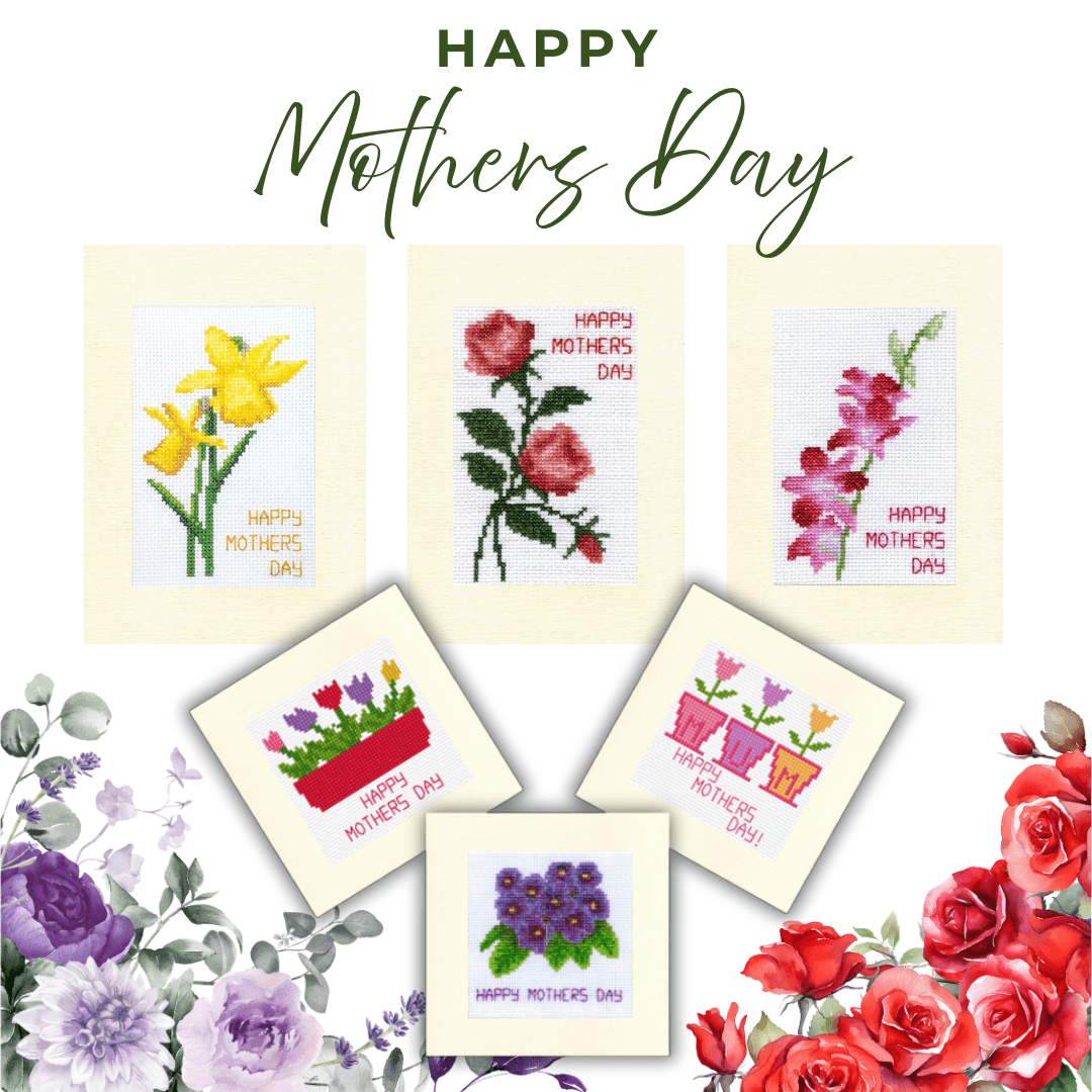 🌸 Handmade Mother’s Day Cross Stitch Card Kits
