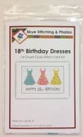 3 Dresses: Happy 18th Birthday Cross Stitch Card Kit | 14ct A6