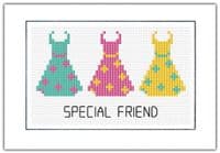 3 Dresses, Happy Birthday ~ 14 Count Cross Stitch Card Kit
