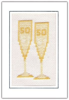 50th Glasses: Golden Wedding Anniversary Cross Stitch Card Kit | 14ct A6