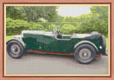 Aston Martin 1932 Classic Car - 14 Count Cross Stitch - 12