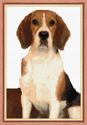 Beagle Dog Portrait: Anchor Counted Cross Stitch Kit or Chart | 14ct 8