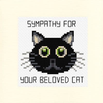 Beloved Black Cat Design ~ Loss  / Sympathy Card Cross Stitch Kit 5.5