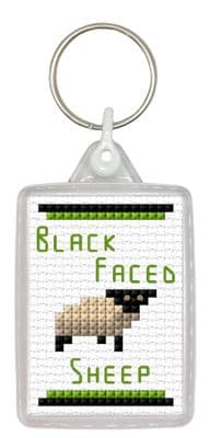 Black Faced Sheep Keyring ~ 14 Count Cross Stitch Kit