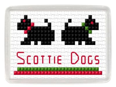 Black Scottie Dogs, Fridge Magnet ~ 14 Count Cross Stitch Kit